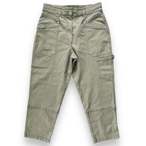 Maeve Turner Army Green Utility Pants with Tapered Ankle
